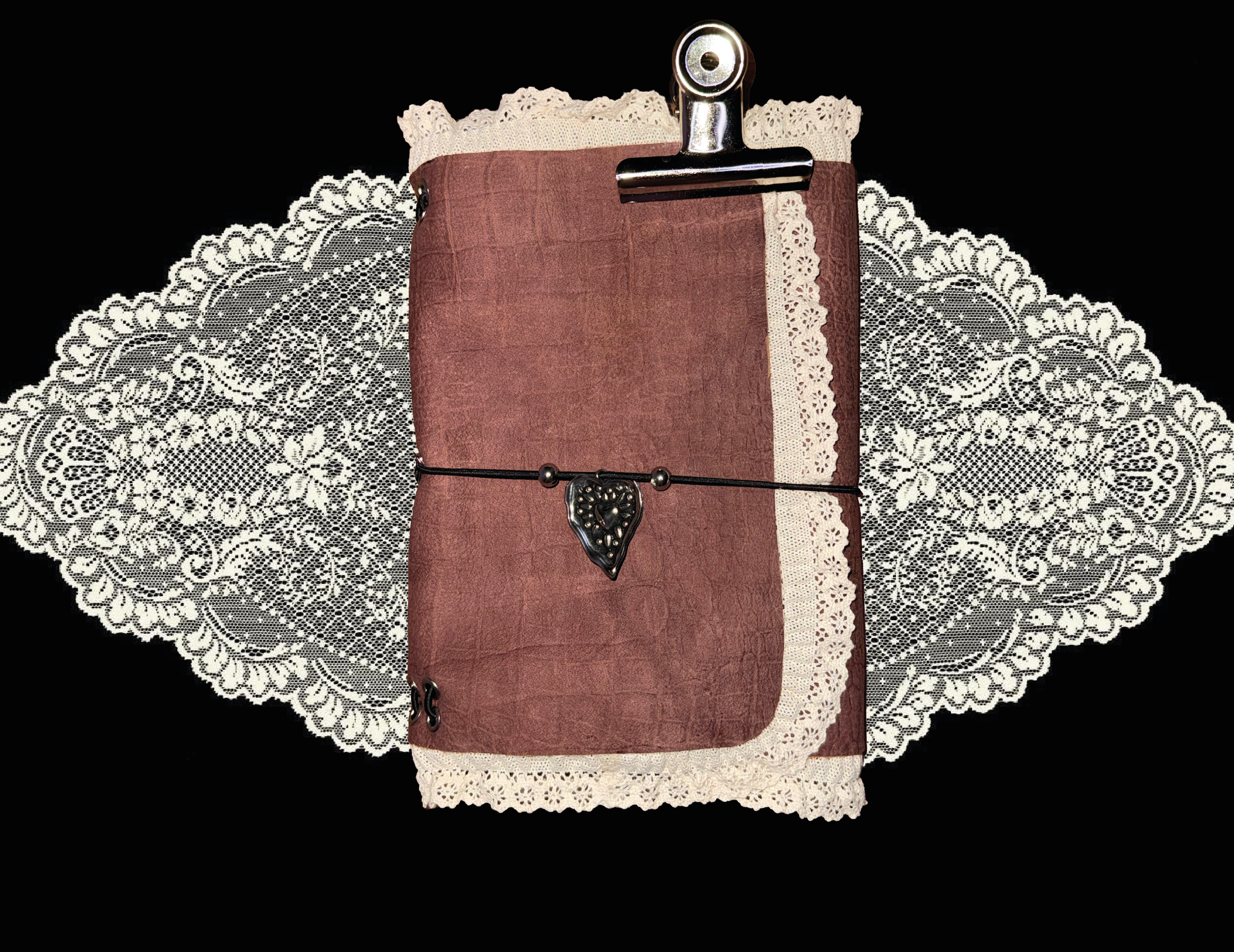 White Bloom Leather Journal ⋆˙⟡ A5 size